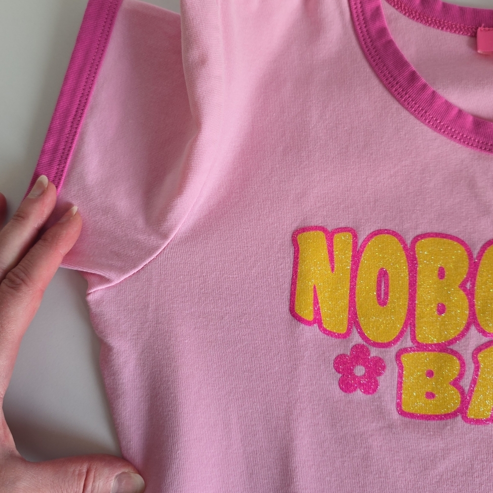 Sugar Thrillz Nobody's Baby Be Specific Cropped Printed Ringer Tee Dolls Kill - Picture 3 of 10